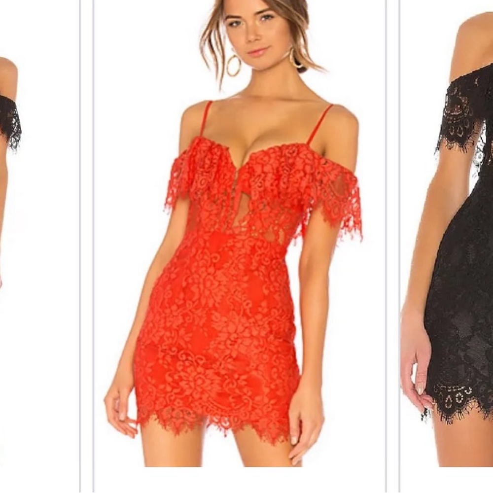NBD X NAVEN Allie Coral Lace Dress Size Small